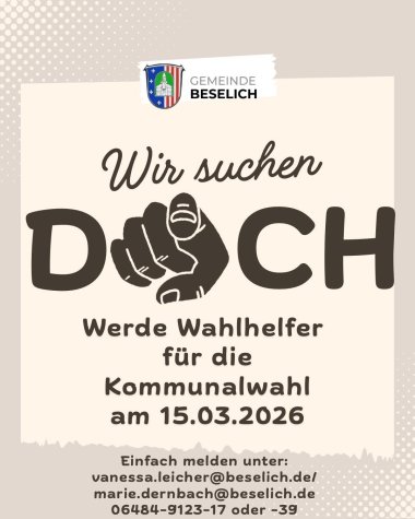 Beselich sucht Wahlhelfer für den 15.03.2026