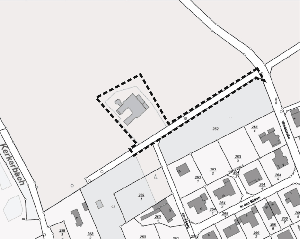 Übersichtskarte der geplanten Bebauungsplanänderung Antoniusweg 