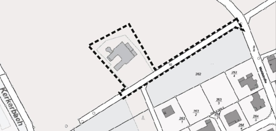 Übersichtskarte der geplanten Bebauungsplanänderung Antoniusweg